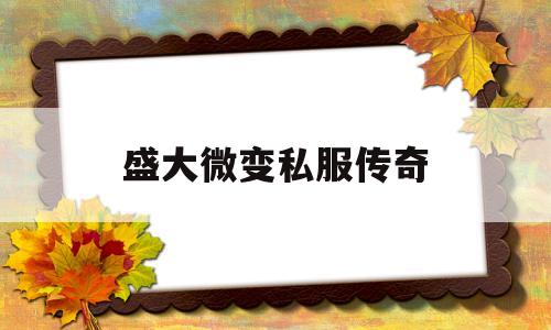 权威评测:盛大微变私服传奇特色、技能、版本攻略