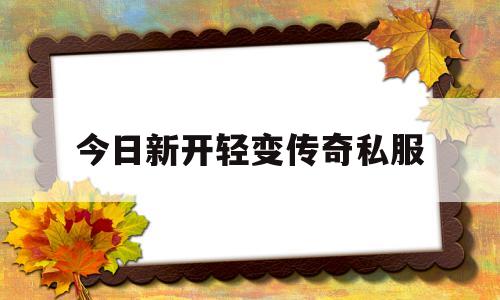 全方位评测:今日新开轻变传奇私服详解!