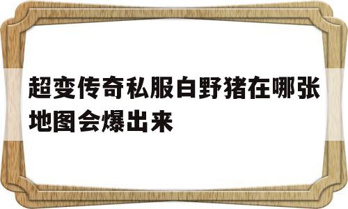包含超变传奇私服白野猪在哪张地图会爆出来的词条